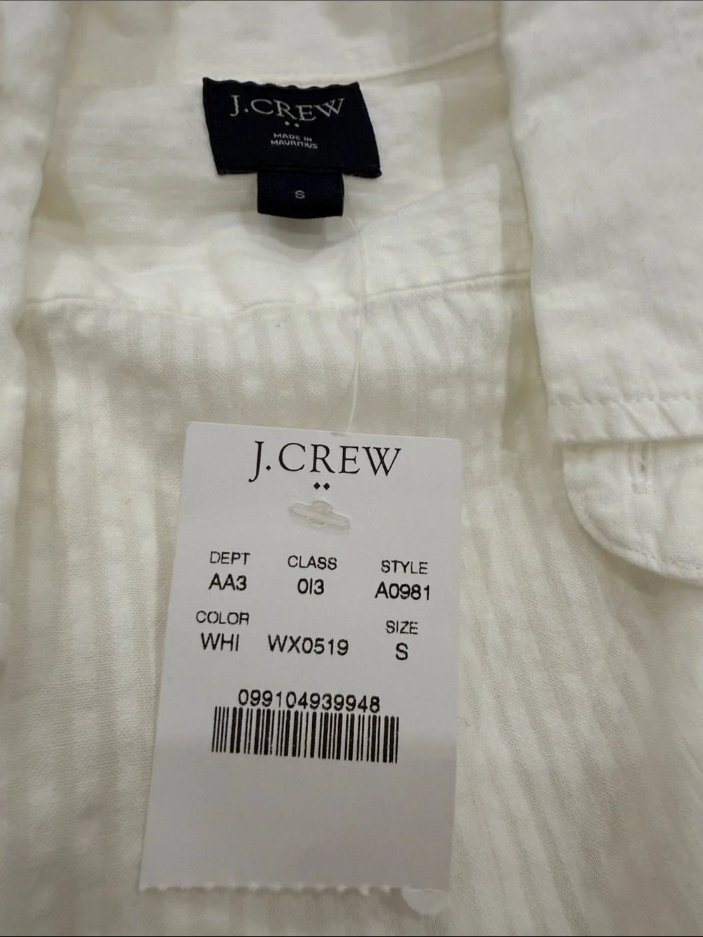 J. Crew White Subtle-Stripe Button-Down Shirt